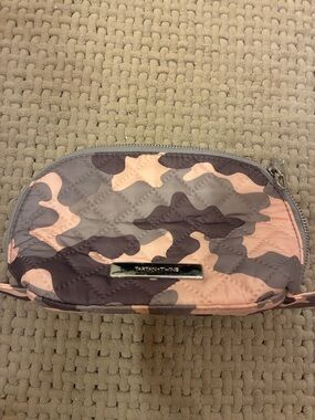 Pink Camouflage Quilted Cosmetic Pouch